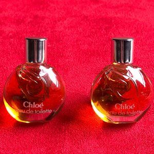 UNIQUE VINTAGE CHLOÉ MINIATURE EAU DE TOILETTE PERFUME BOTTLE CLIP ON EARRINGS
